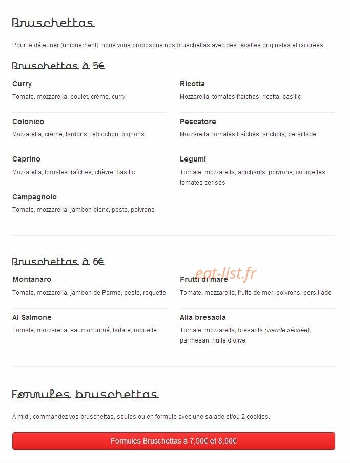 La Case à Pizza — carte page 8