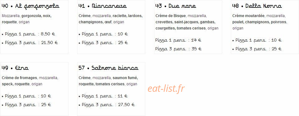 La Case à Pizza — carte page 5