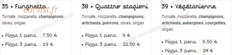 La Case à Pizza — carte page 3