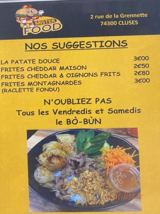 Mister food — carte page 2