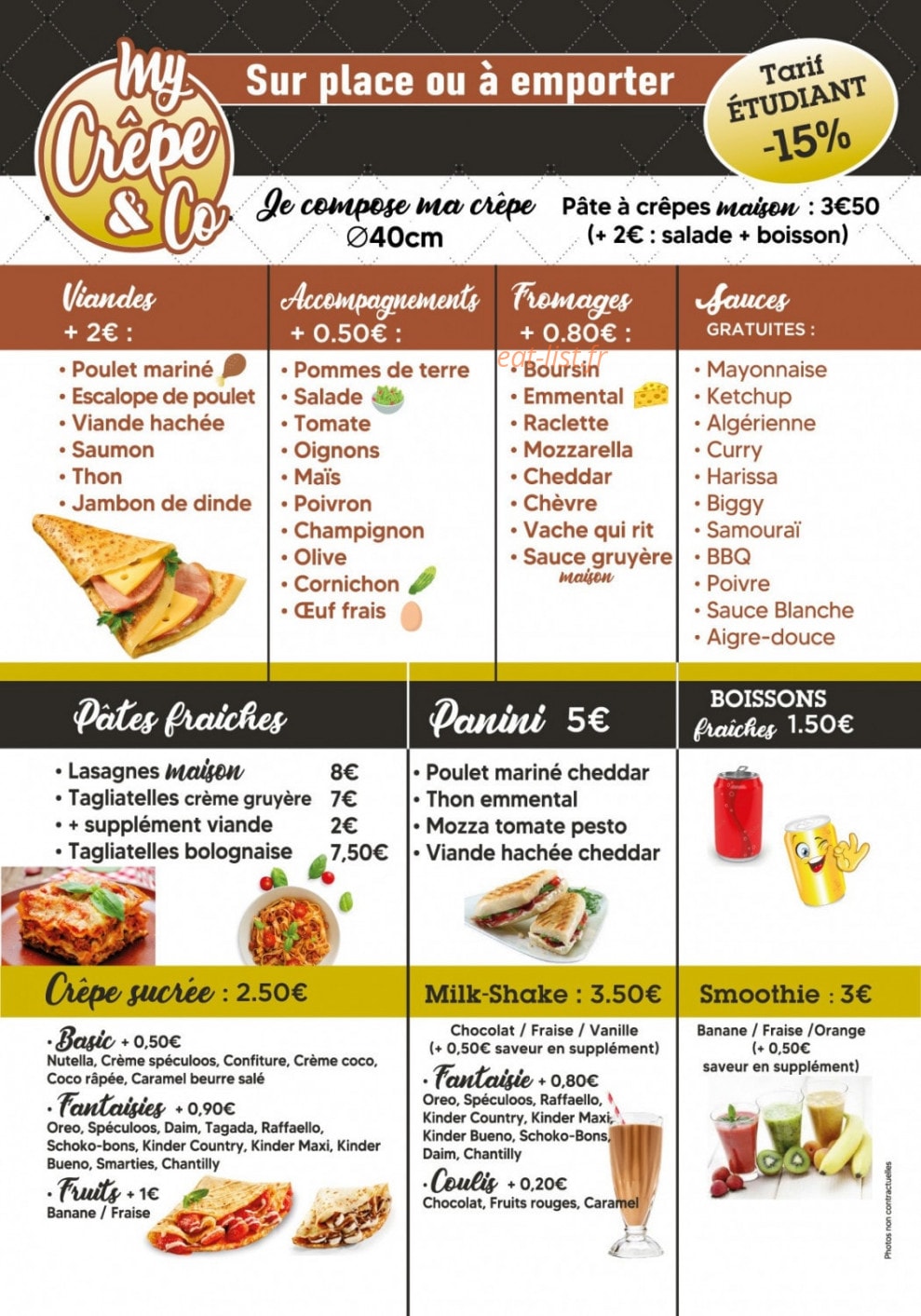 My crêpe & Co — carte page 1
