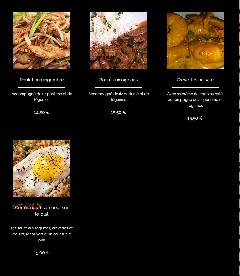 Restaurant Phan'x — carte page 2