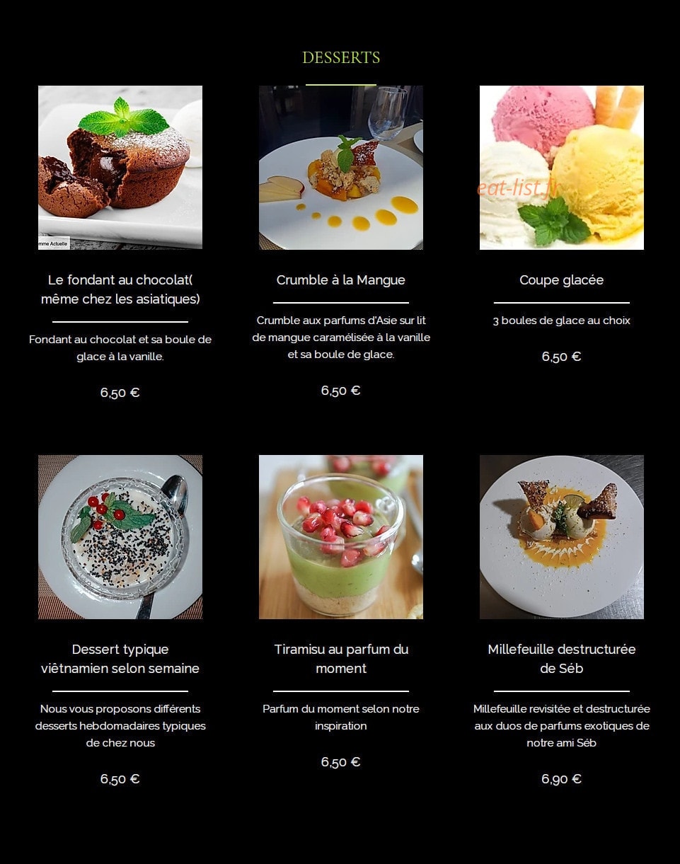 Restaurant Phan'x — carte page 3