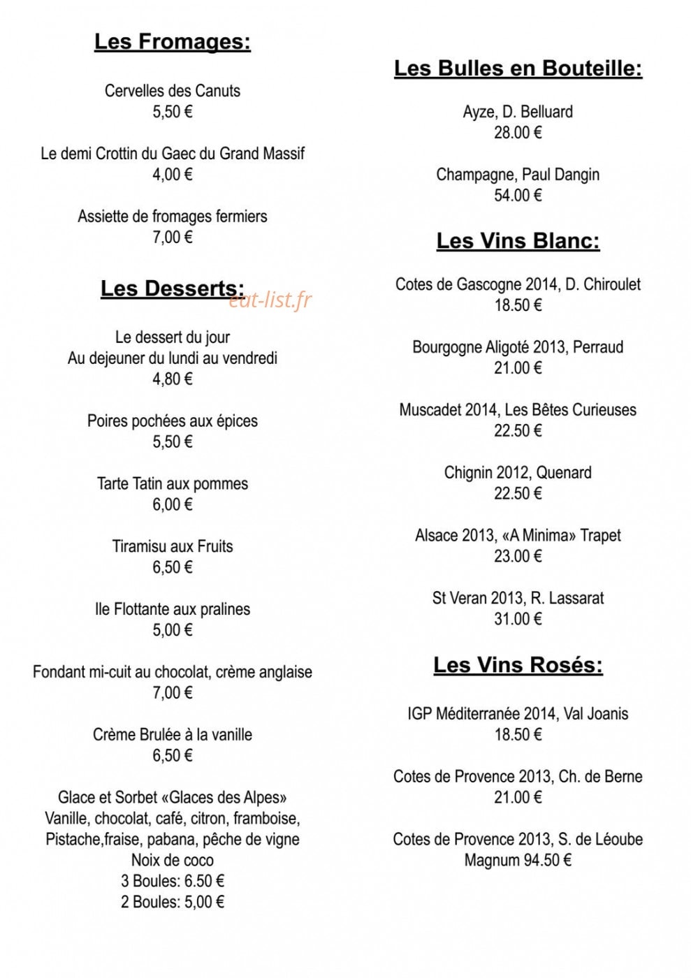 Sur Le zinc — carte page 4