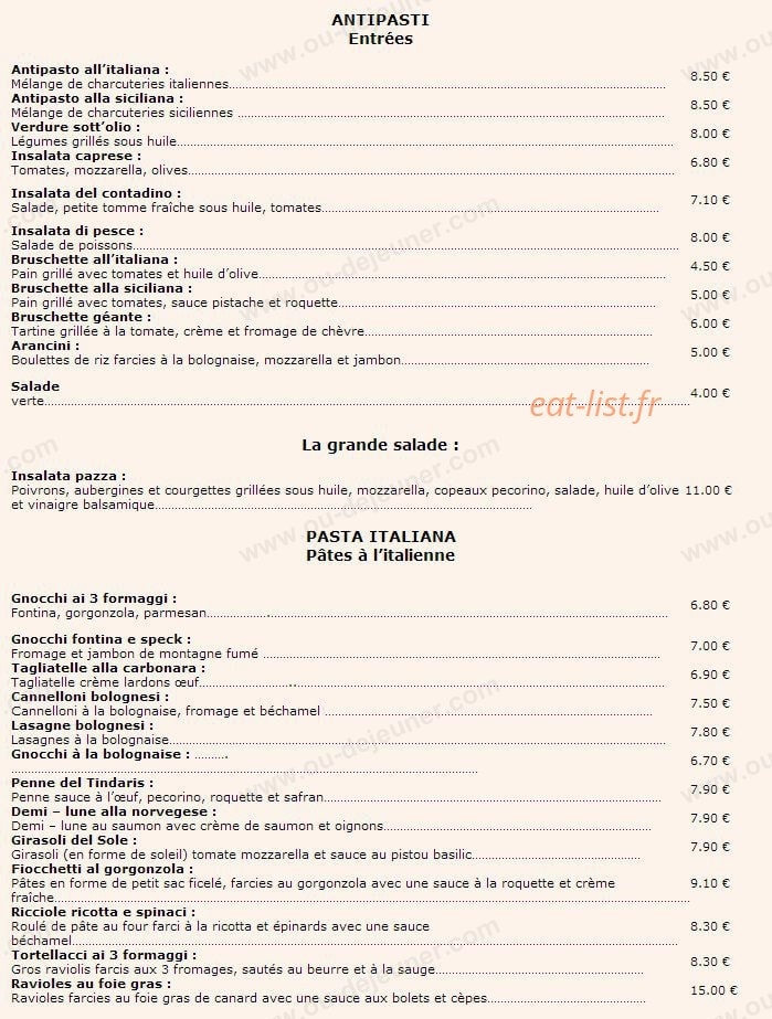 Le Tindaris — carte page 1