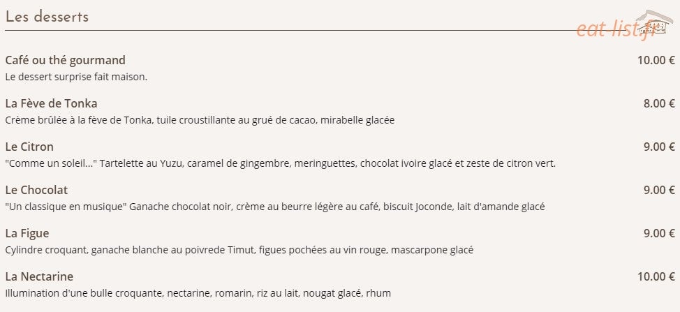 Au Vieux Chalet — carte page 3