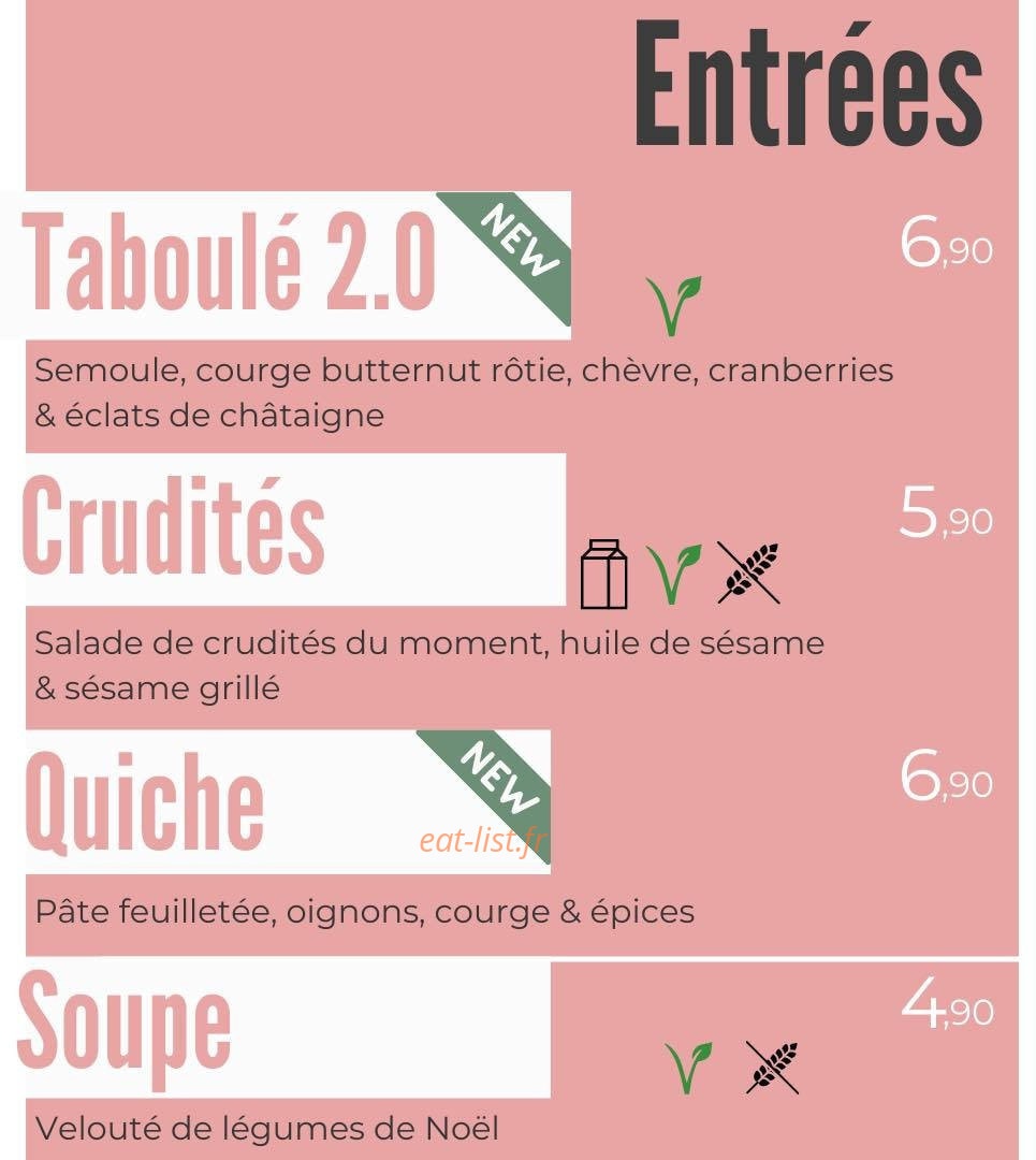 Eat & Joy — carte page 1