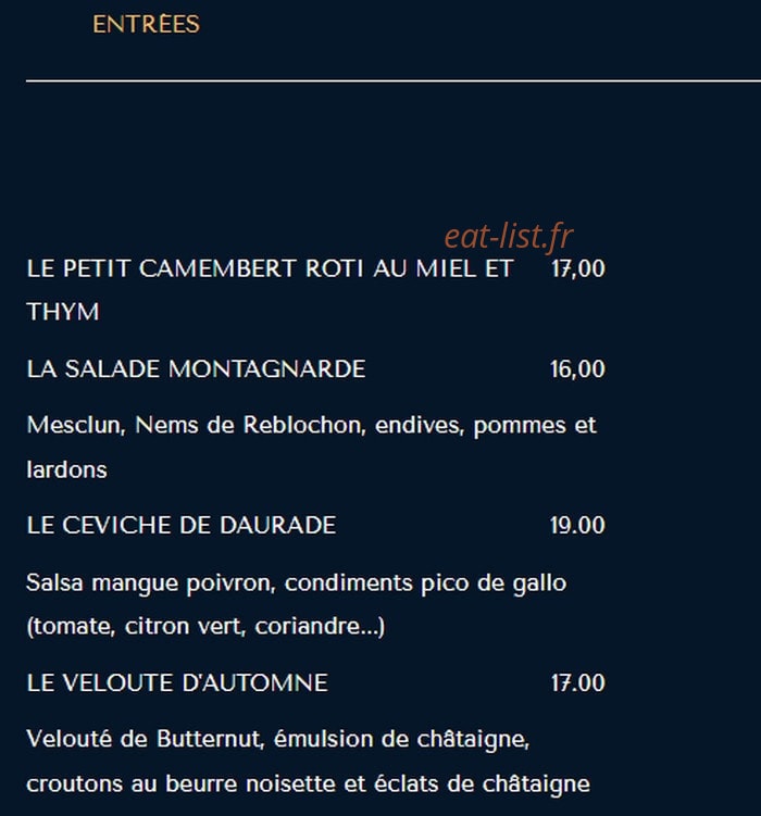 La Table des Granges — carte page 1