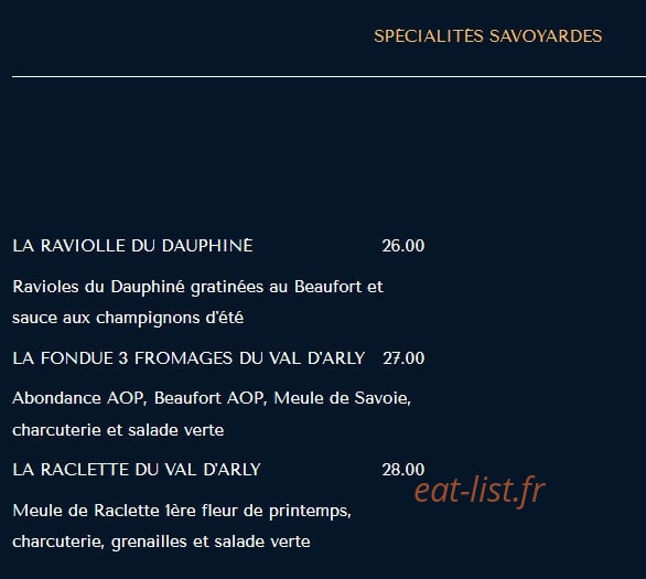 La Table des Granges — carte page 2