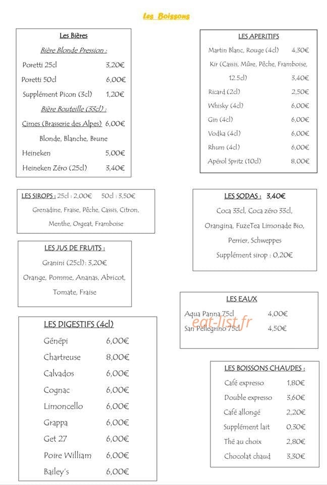 La Tour De Pizz' — carte page 4
