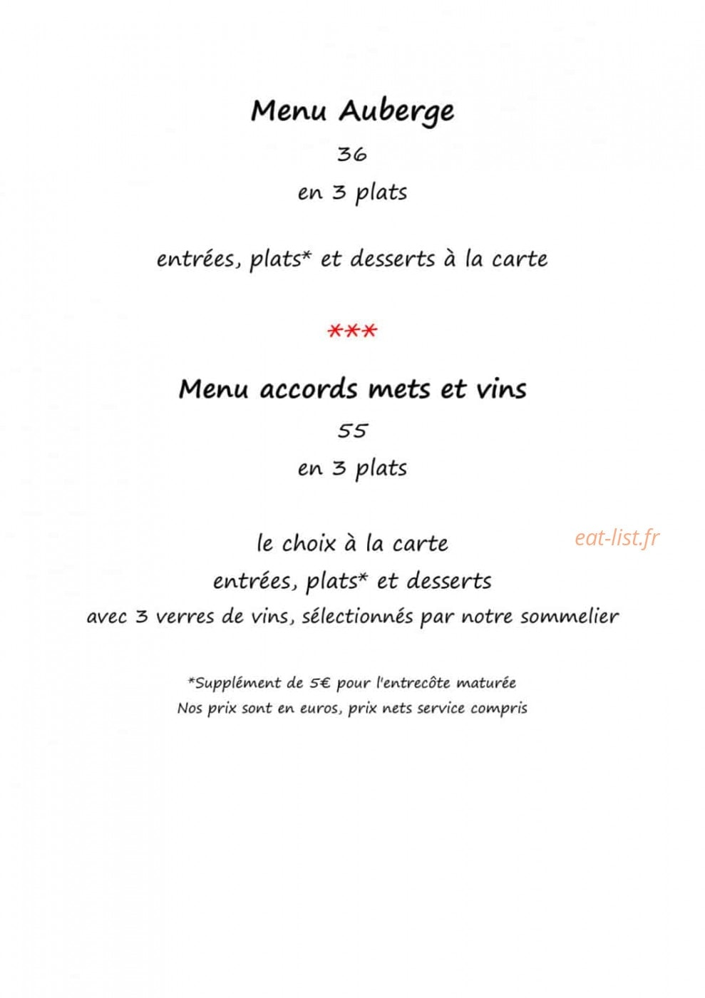 Auberge des Gorges de la Diosaz — carte page 4