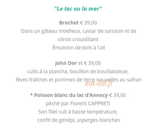 L'auberge de Letraz Sevrier — carte page 4