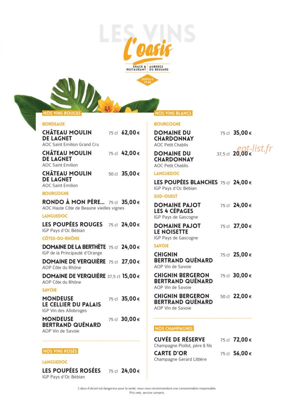 L'Oasis — carte page 4