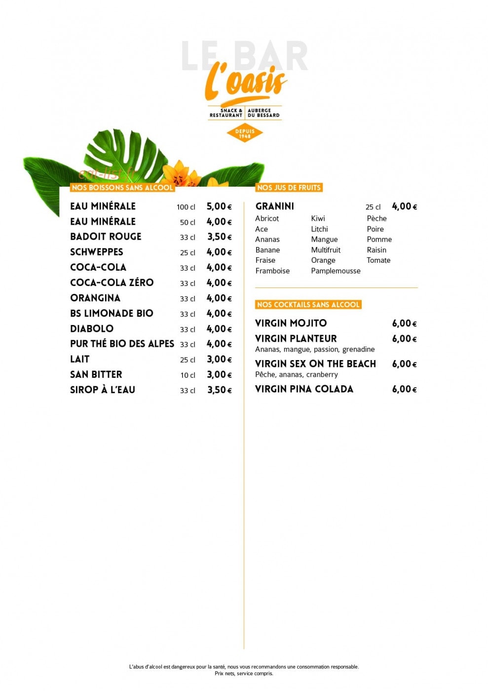 L'Oasis — carte page 7