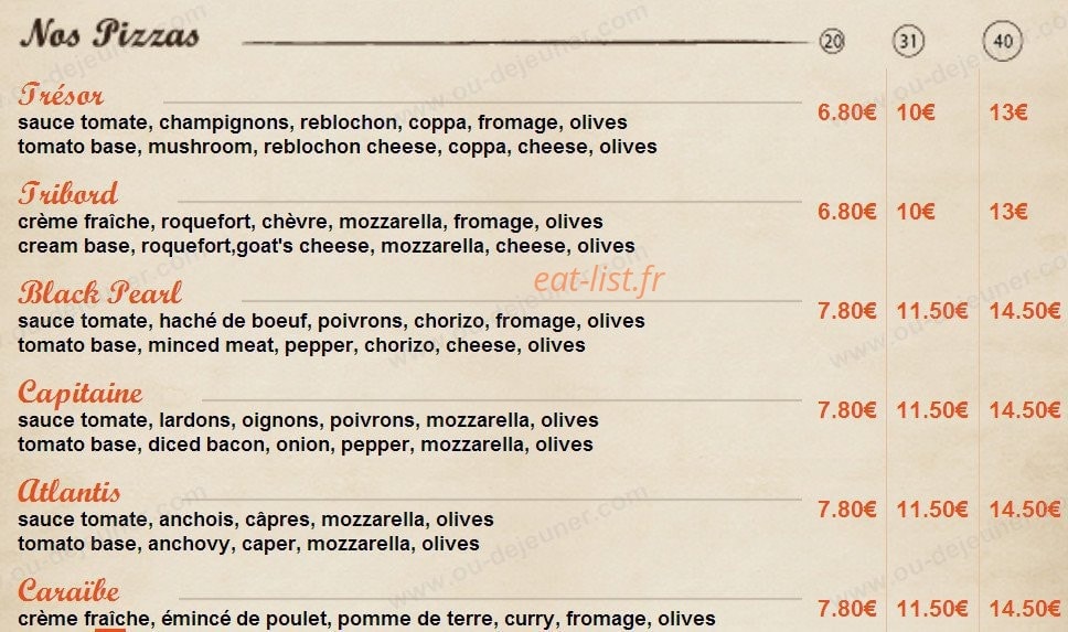 Lîl'o pizza — carte page 3