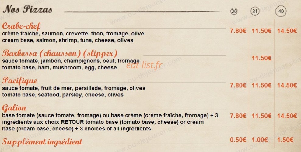 Lîl'o pizza — carte page 5
