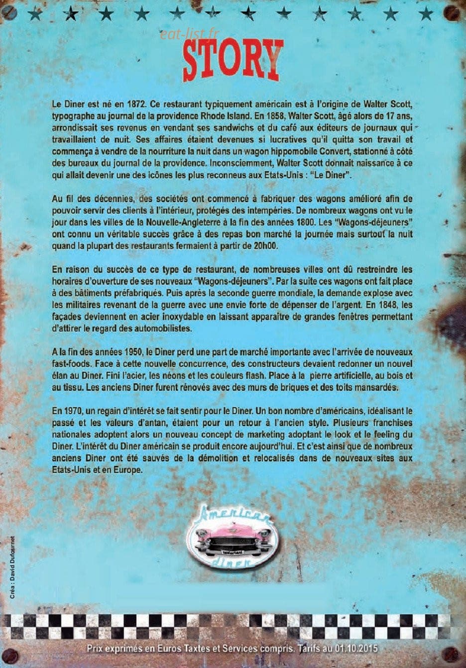 American Diner — carte page 12