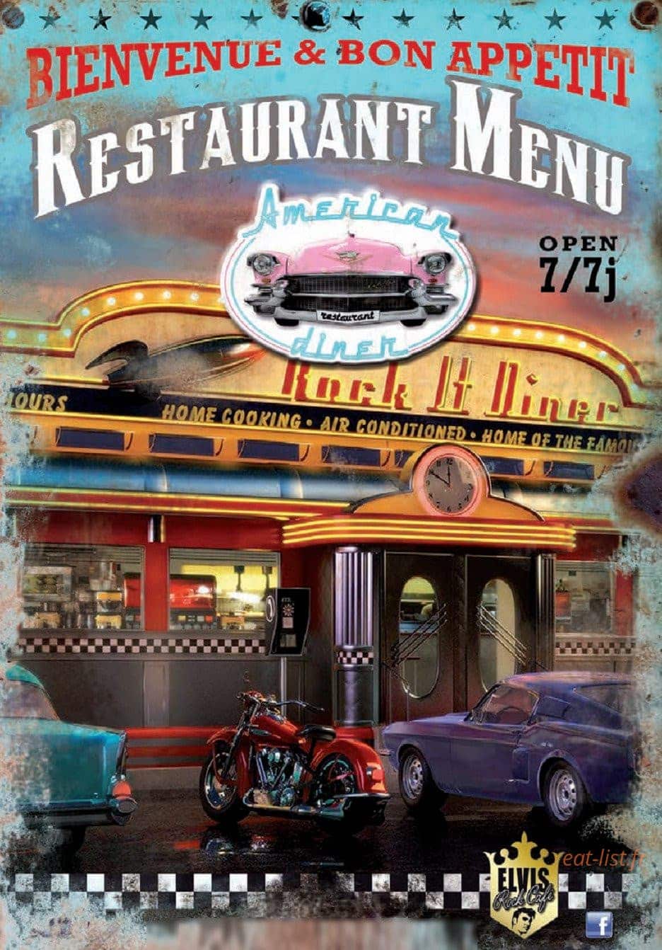 American Diner — carte page 1