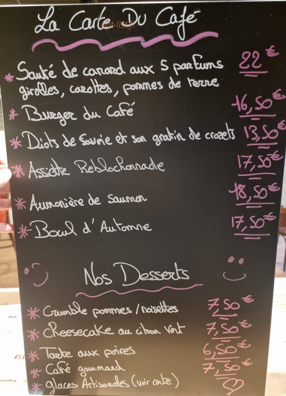 Café De La Poste — carte page 1