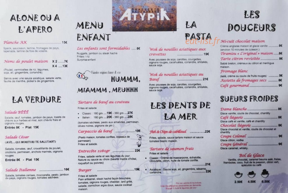 L'Atypik — carte page 2