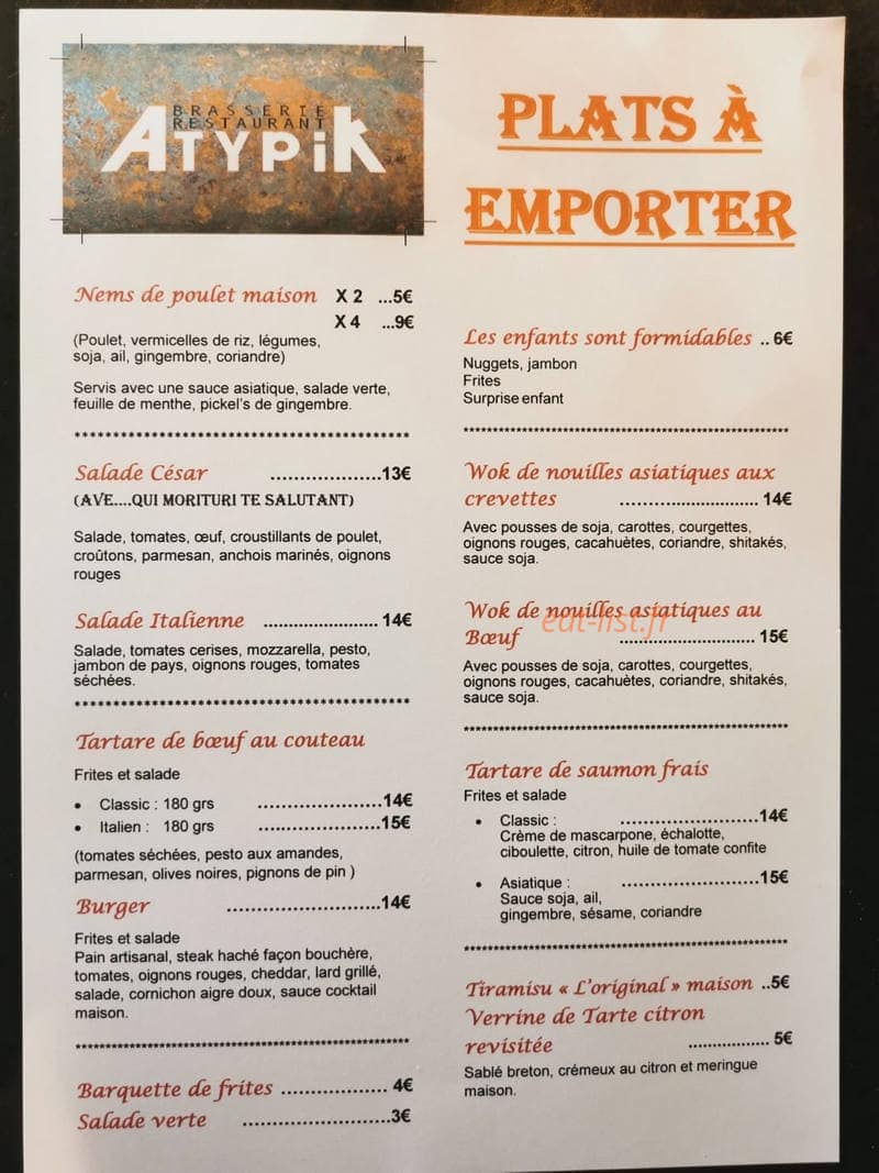 L'Atypik — carte page 1