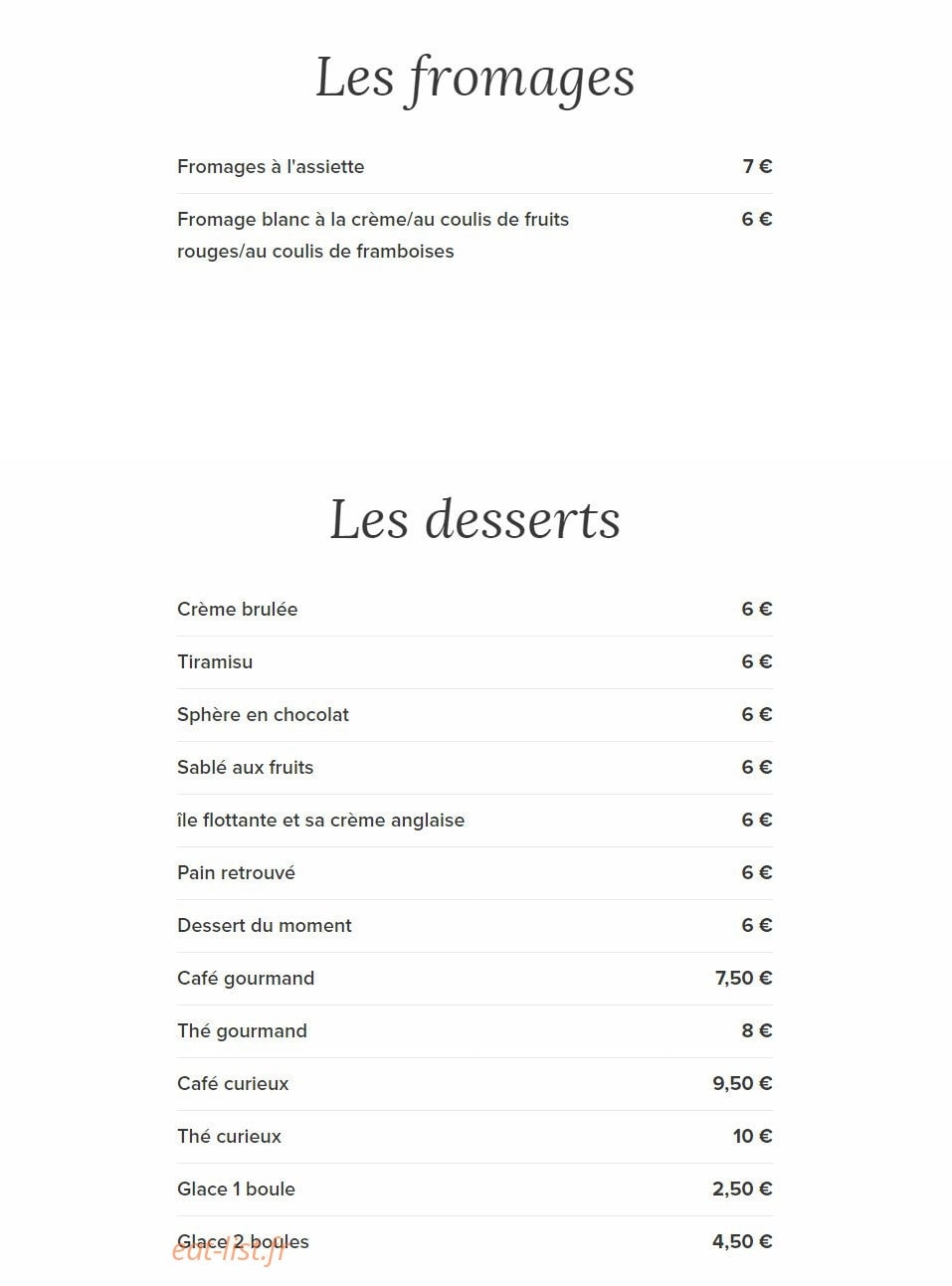 La Passion Des Saveurs — carte page 6