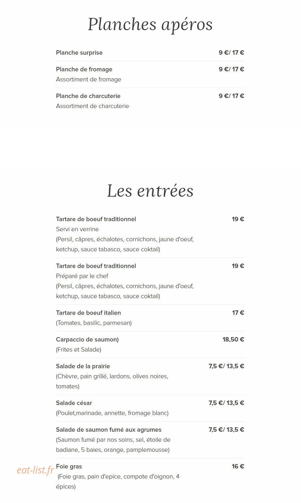 La Passion Des Saveurs — carte page 4