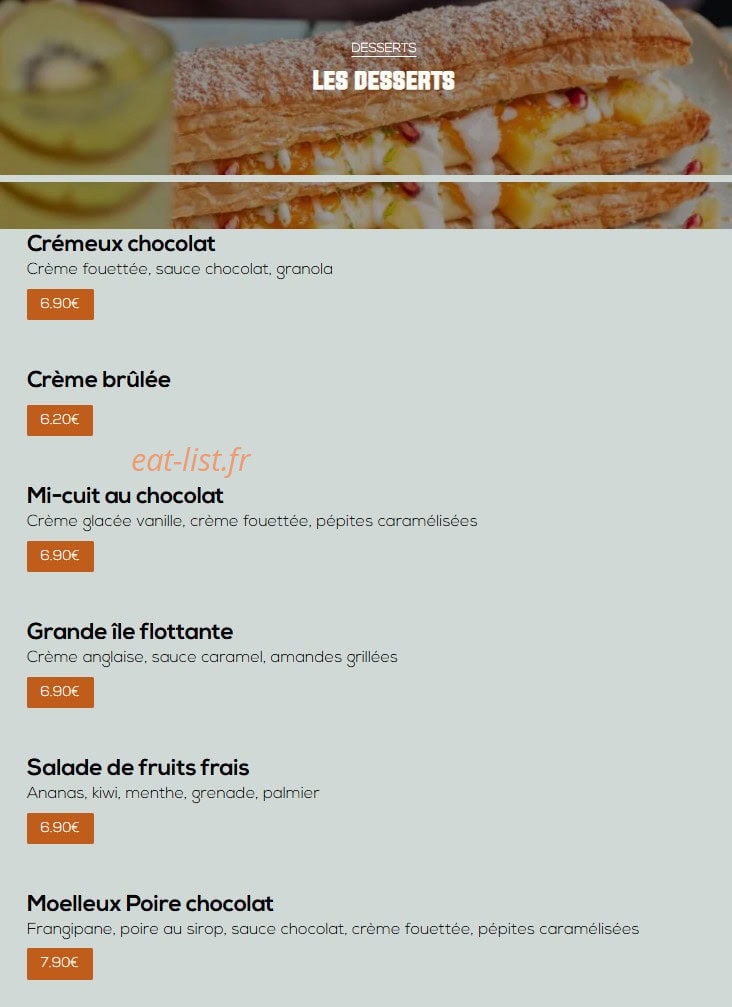 Carte et menu de Léon à Epagny Metz-Tessy — Les desserts