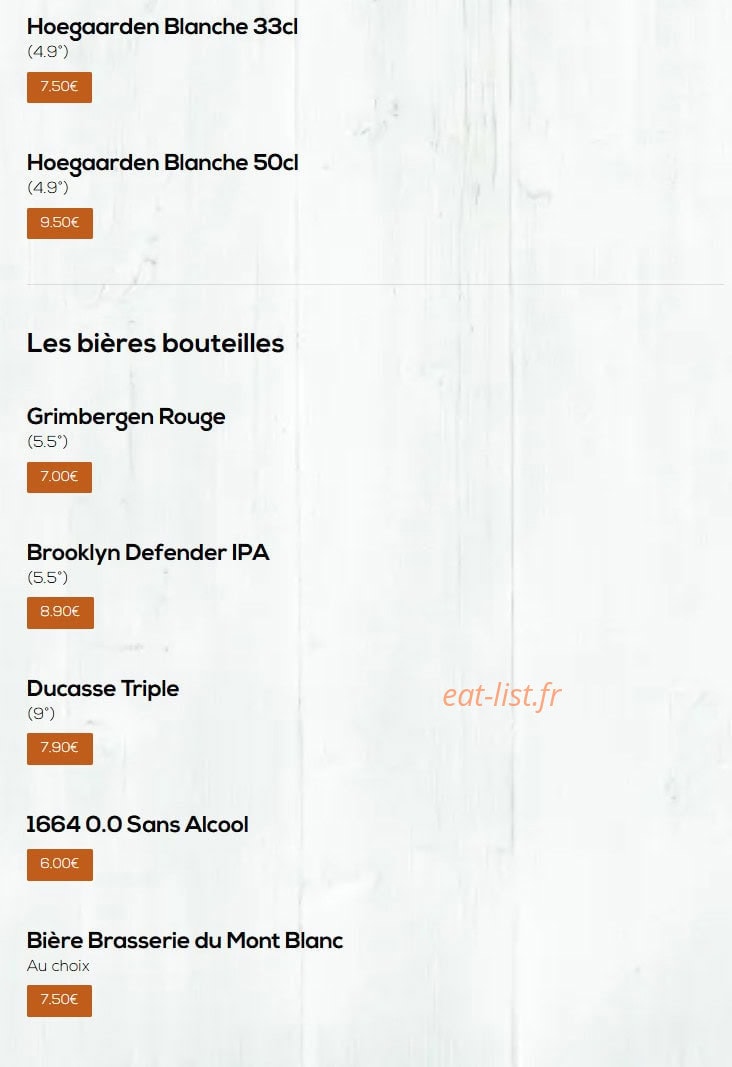 Carte et menu de Léon à Epagny Metz-Tessy — Les bières pressions suite