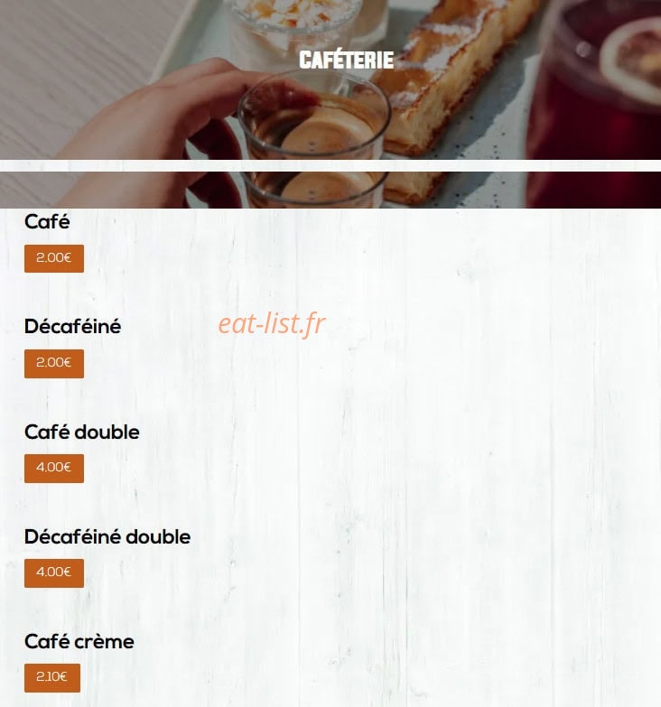 Carte et menu de Léon à Epagny Metz-Tessy — Caféterie