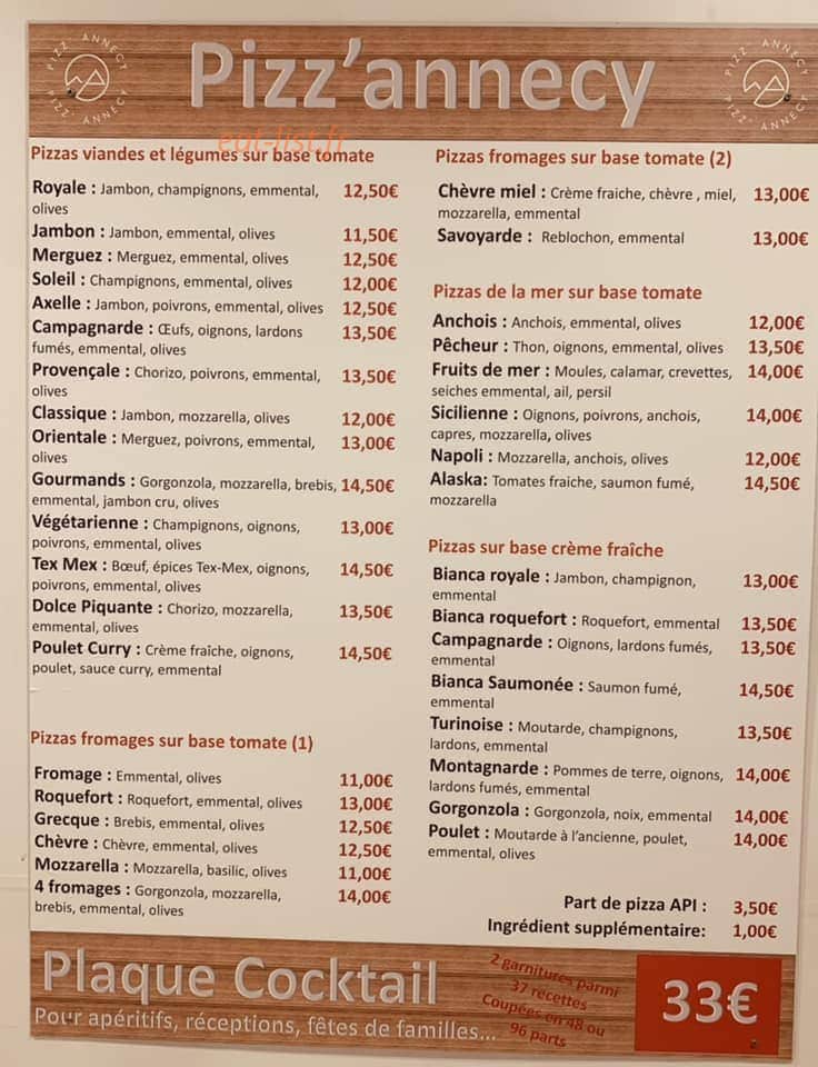 Pizz'Annecy — carte page 1