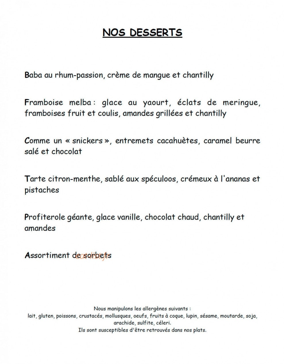 La Taverne De Pontverre — carte page 3