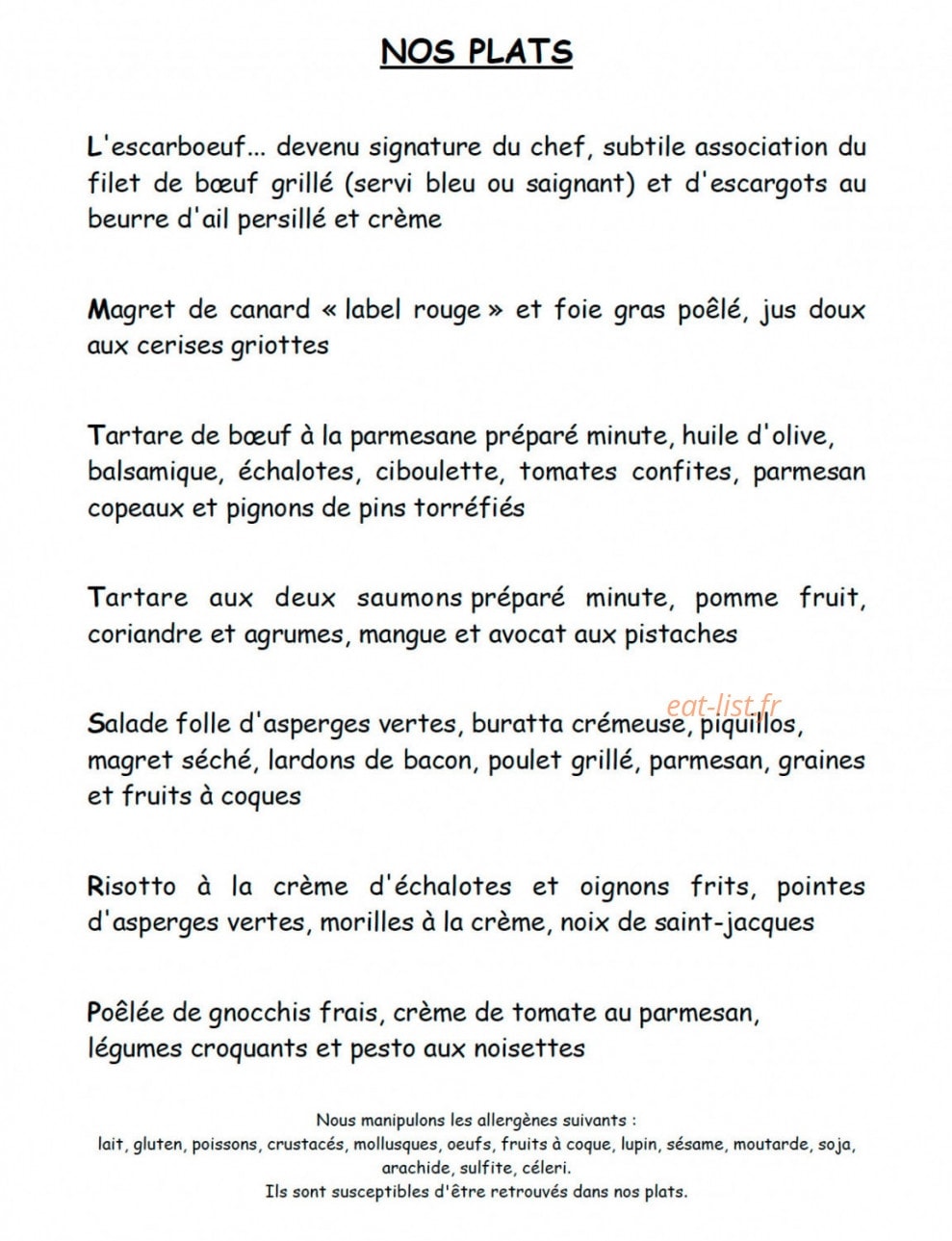 La Taverne De Pontverre — carte page 2