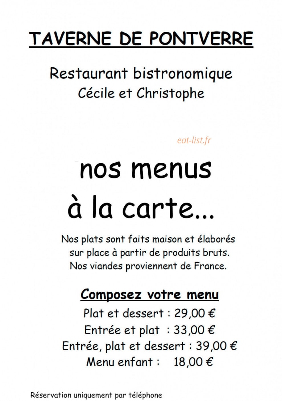 La Taverne De Pontverre — carte page 4