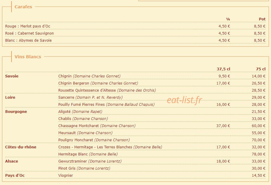 L'Orangerie — carte page 6