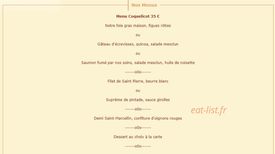L'Orangerie — carte page 1