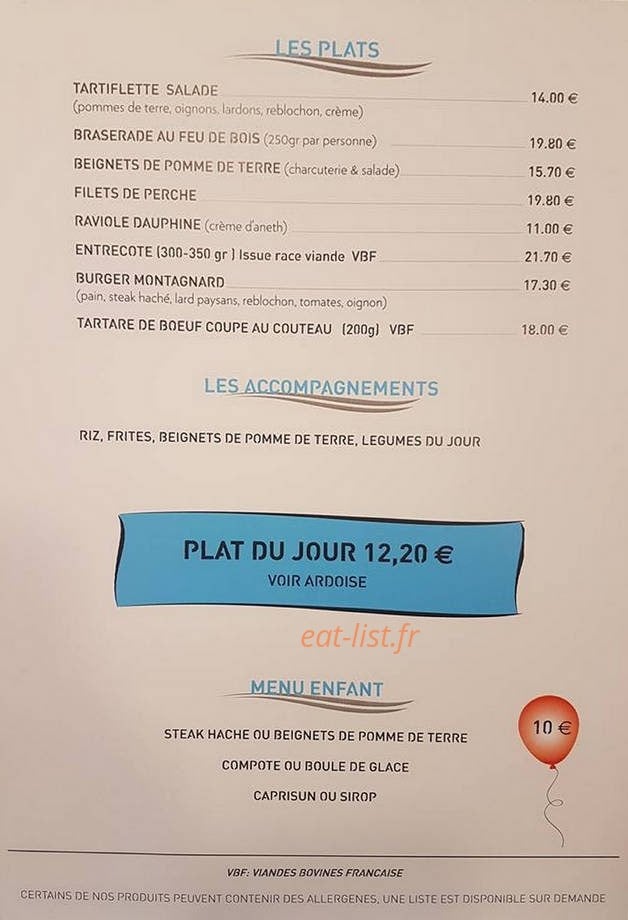 Brasserie des Saix — carte page 2