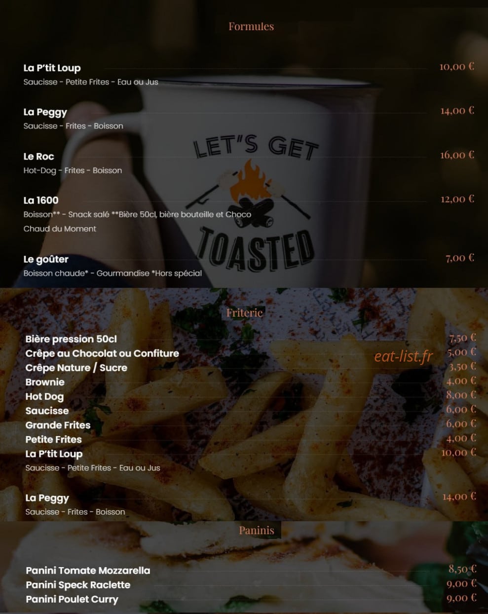 Le 1600 café — carte page 1