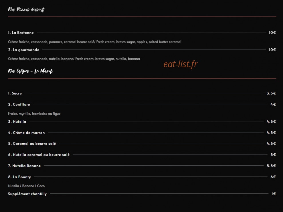 Le Mazot — carte page 2