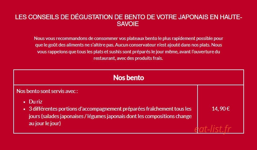 Natsuki Sushi & Bento — carte page 2