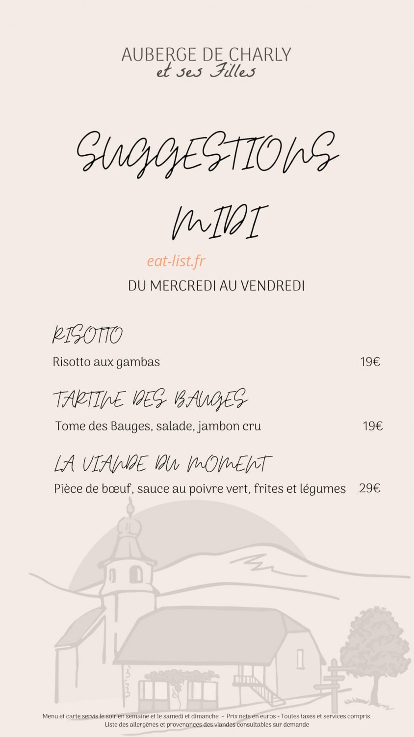 Auberge de Charly et ses filles — carte page 2