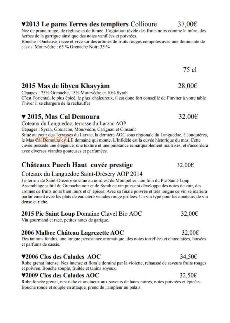 Auberge de Bajole — carte page 10