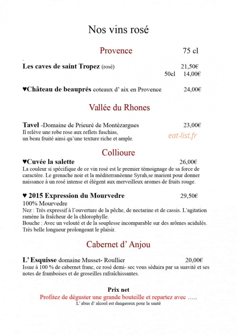 Auberge de Bajole — carte page 5