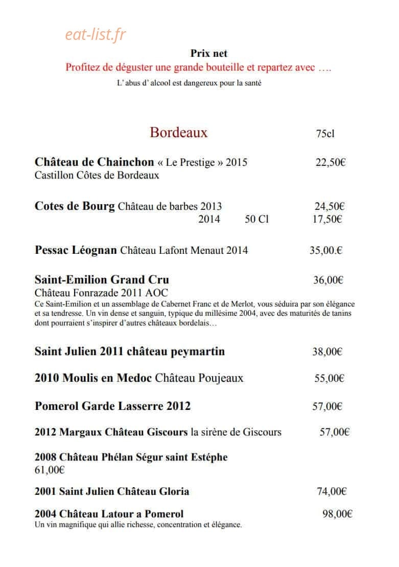 Auberge de Bajole — carte page 12