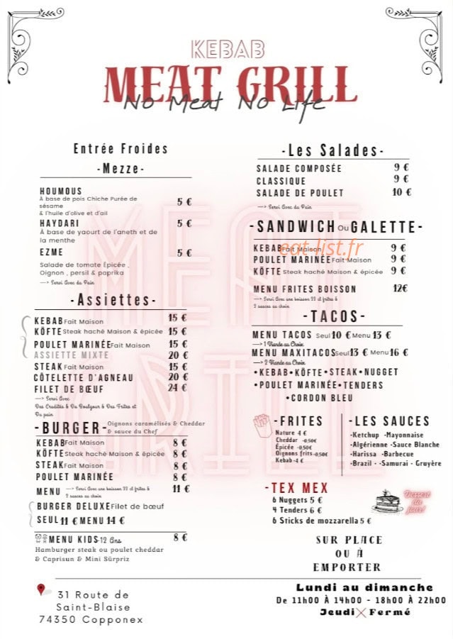 Meat Grill — carte page 1