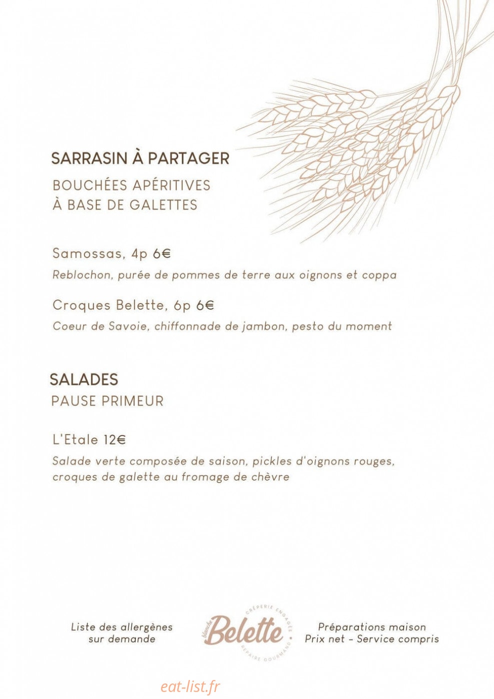 B’Belette — carte page 1