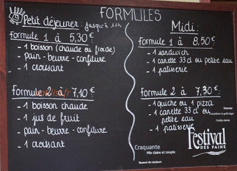 JPM Boulangerie — carte page 1