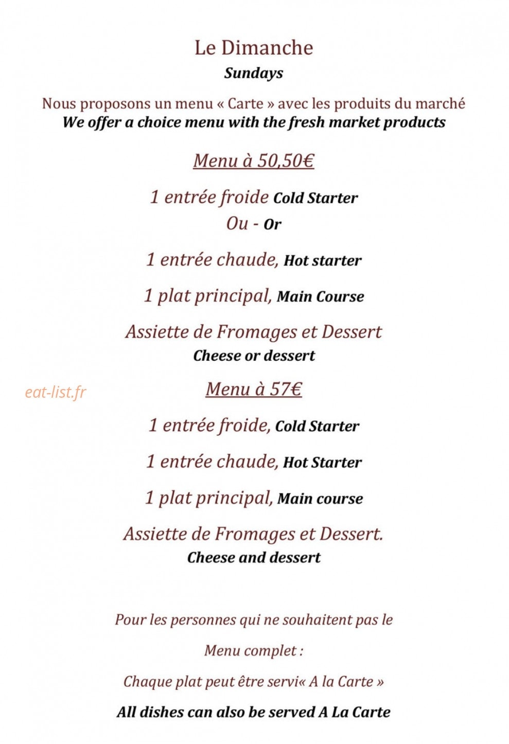 La Clef des Champs — carte page 6