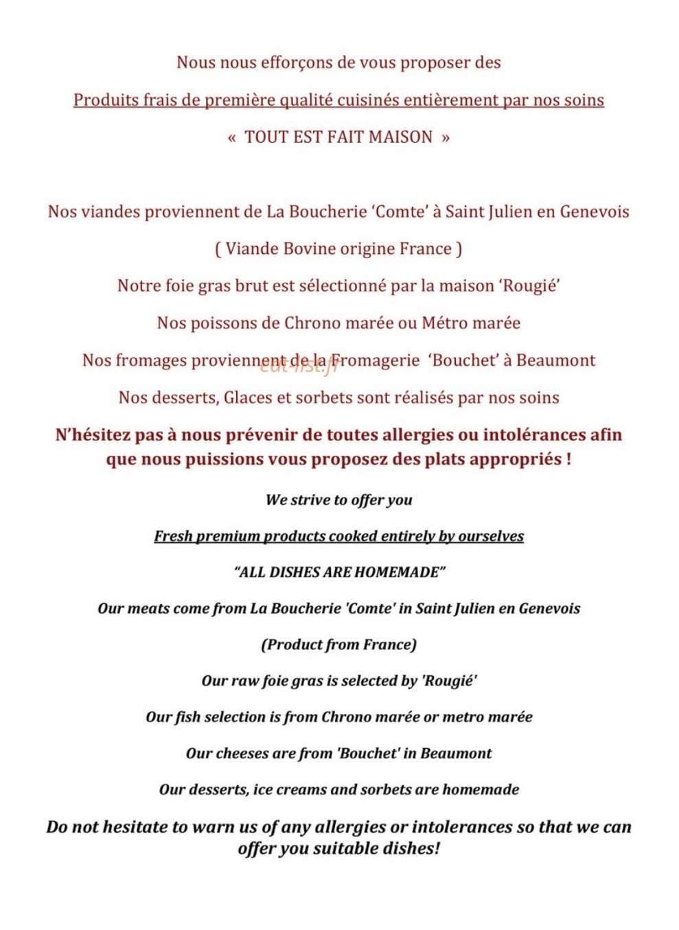La Clef des Champs — carte page 4
