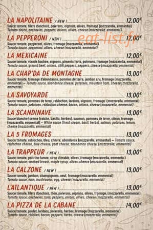 La Cabane — carte page 3